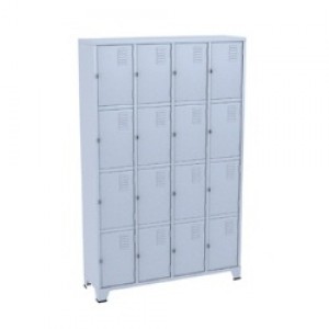 Roupeiro De Aço - Com Chave - 16 Portas Pequenas - Chapa 26 - 1,96 x 1,23 x 0,36 - Metalúrgica Amapá