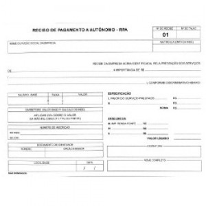 Impresso - Recibo Pagamento Autônomo - 050 Folhas - São Domingos