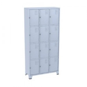 Roupeiro De Aço - Com Chave - 12 Portas Pequenas - Chapa 26 - 1,96 x 0,93 x 0,36 - Metalúrgica Amapá