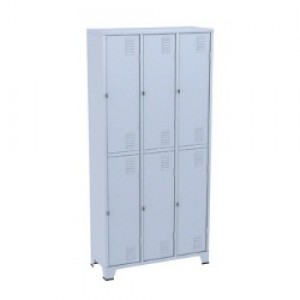 Roupeiro De Aço - Com Chave - 06 Portas Grandes - Chapa 26 - 1,96 x 0,93 x 0,36 - Metalúrgica Amapá