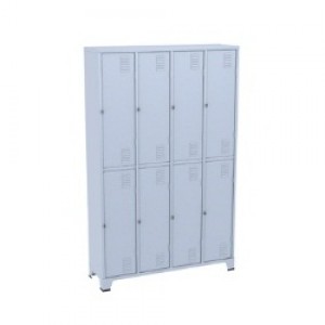 Roupeiro De Aço - Com Chave - 08 Portas Grandes - Chapa 26 - 1,96 x 1,23 x 0,36 - Metalúrgica Amapá