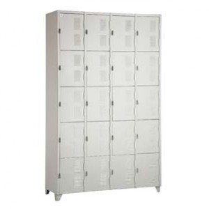 Roupeiro De Aço - Com Chave - 20 Portas Pequenas - Chapa 26 - 1,96 x 1,23 x 0,36 - Metalúrgica Amapá